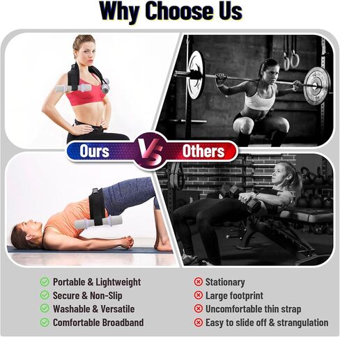 حزام دفع الورك، حزام دفع الورك المطور سهل الاستخدام مع الدمبل وأجراس كيتل بيل والألواح ذات وسادات أوسع وأطول مضادة للانزلاق لصالة الألعاب الرياضية والمنزل والتدريبات in Kuwait