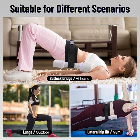 حزام دفع الورك، حزام دفع الورك المطور سهل الاستخدام مع الدمبل وأجراس كيتل بيل والألواح ذات وسادات أوسع وأطول مضادة للانزلاق لصالة الألعاب الرياضية والمنزل والتدريبات in Kuwait