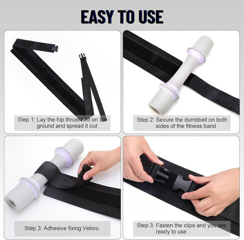 حزام دفع الورك، حزام دفع الورك المطور سهل الاستخدام مع الدمبل وأجراس كيتل بيل والألواح ذات وسادات أوسع وأطول مضادة للانزلاق لصالة الألعاب الرياضية والمنزل والتدريبات in Kuwait