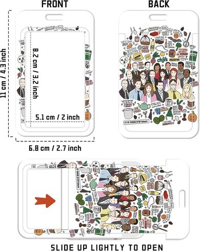 ID Badge Holder with Lanyard and Retractable Badge Reel Clip, Vertical ID Card Protector with Breakaway Lanyard, Funny The Office Gifts for Coworkers, Students, Friends (Style - H) in Saudi Arabia