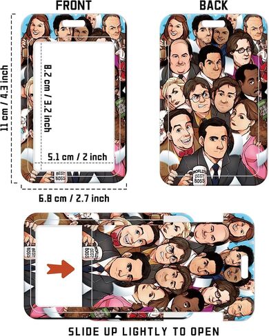 ID Badge Holder with Lanyard and Retractable Badge Reel Clip, Vertical ID Card Protector with Breakaway Lanyard, Funny The Office Gifts for Coworkers, Students, Friends (Style - H) in Saudi Arabia