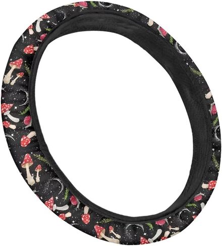 Sunflower Cow Print Stretch Steering Wheel Cover for Women Men Warm in Winter and Cool in Summer Steering Wheel Protector Car Accessories Universal 15 inch Odorless Auto Steering Wheel Covers in Saudi Arabia