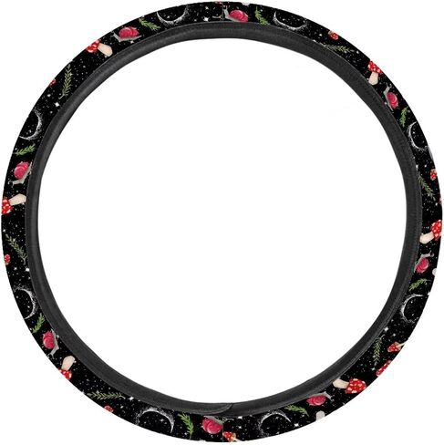 Sunflower Cow Print Stretch Steering Wheel Cover for Women Men Warm in Winter and Cool in Summer Steering Wheel Protector Car Accessories Universal 15 inch Odorless Auto Steering Wheel Covers in Saudi Arabia