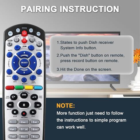 New IR Remote Control for Dish Network 20.1 IR Satellite Receiver TV DVD VCR in Kuwait