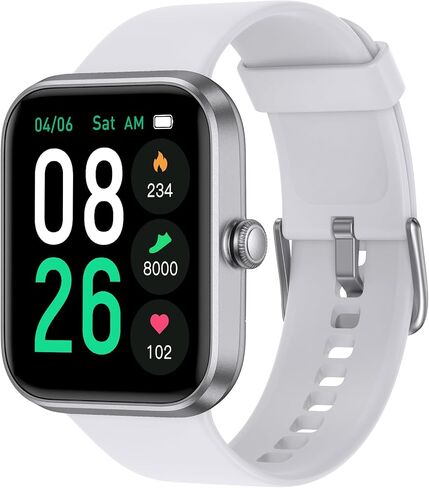 Smart Watch, Fitness Tracker Watch with 45 mm Touchscreen, Heart Rate Monitor, Blood Oxygen, Sleep Tracking Fitness Watch 5ATM Waterproof Smartwatch for Women Men Compatible with Android iOS in Saudi Arabia