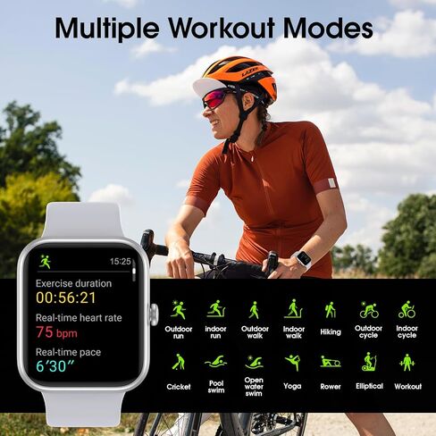 Smart Watch, Fitness Tracker Watch with 45 mm Touchscreen, Heart Rate Monitor, Blood Oxygen, Sleep Tracking Fitness Watch 5ATM Waterproof Smartwatch for Women Men Compatible with Android iOS in Saudi Arabia