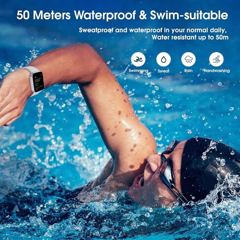 Smart Watch, Fitness Tracker Watch with 45 mm Touchscreen, Heart Rate Monitor, Blood Oxygen, Sleep Tracking Fitness Watch 5ATM Waterproof Smartwatch for Women Men Compatible with Android iOS in Saudi Arabia