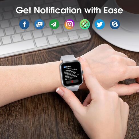 Smart Watch, Fitness Tracker Watch with 45 mm Touchscreen, Heart Rate Monitor, Blood Oxygen, Sleep Tracking Fitness Watch 5ATM Waterproof Smartwatch for Women Men Compatible with Android iOS in Saudi Arabia