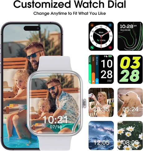 Smart Watch, Fitness Tracker Watch with 45 mm Touchscreen, Heart Rate Monitor, Blood Oxygen, Sleep Tracking Fitness Watch 5ATM Waterproof Smartwatch for Women Men Compatible with Android iOS in Saudi Arabia