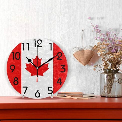 Naanle Tribal Animals Fox Deer Owls Round Wall Clock, 9.5 Inch Battery Operated Quartz Analog Quiet Desk Clock for Home,Office,School,Kitchen in Kuwait