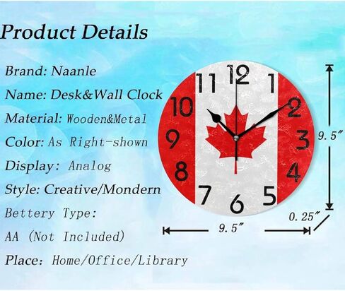 Naanle Tribal Animals Fox Deer Owls Round Wall Clock, 9.5 Inch Battery Operated Quartz Analog Quiet Desk Clock for Home,Office,School,Kitchen in Kuwait