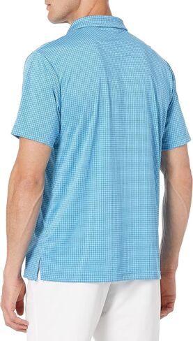 PGA TOUR Men's Mini Windowpane Short Sleeve Golf Polo Shirt in Saudi Arabia