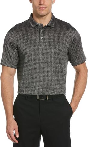 PGA TOUR Men's Mini Windowpane Short Sleeve Golf Polo Shirt in Saudi Arabia
