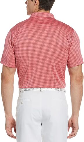 PGA TOUR Men's Mini Windowpane Short Sleeve Golf Polo Shirt in Saudi Arabia