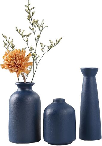 Modern Farmhouse Home Decor Small Vase Set, Ceramic Vase Home Decor, Bohemian Decorative Vase, Neutral Decorative Vase Pampas Grass and Dried Flowers, Living Room, Dining Table Decorative Flower Vase in Saudi Arabia