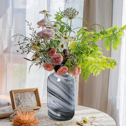 Glass Flower Vase, Hand Blown Glass Vase, Decorative Glass Vase for Home Decor,Modern Floral Vase for Living Room, Centerpieces, Tabletop, Wedding in Saudi Arabia