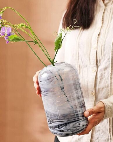 Glass Flower Vase, Hand Blown Glass Vase, Decorative Glass Vase for Home Decor,Modern Floral Vase for Living Room, Centerpieces, Tabletop, Wedding in Saudi Arabia
