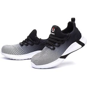 Baobeijiadao Steel Toe Shoes for Men Women Arch Support Non-Slip Comfortable Lightweight Work Safety Shoes Puncture Proof Slip Resistant
