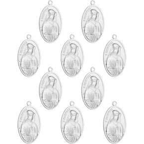 St. Christopher/St. Joseph/St. Michael Archangel/St. Benedict/Our Lady Grace Miraculous Medal Pendant for Rosary Necklace DIY Making Supplies Parts