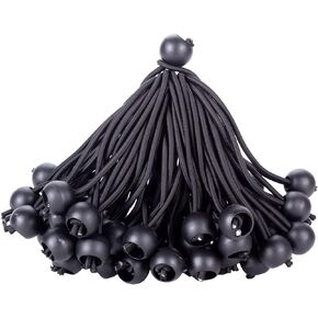 Ball Bungee Cords 12 Inch, 50 PCS Heavy Duty White Bungie Cord Balls Canopy Tarp Tie Cords for Camping, Shelter ,Cargo,Projector Screen,Tent Poles with UV Resistant