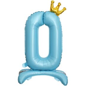 DIWULI Self Standing Number Balloons Blue - Large Number 6 Balloon, 36 inch Big Blue Balloons, 6th Birthday Party Decorations Supplies Foil Balloons Numbers Numero Years Kids Boy Girl Anniversary