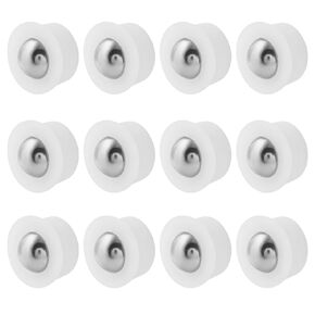 12pcs Mini Ball Transfer Bearing Unit, Table Conveyor Ball Caster Wheels, 1/3" Ball Roller Wheels for Transmission, Furniture, Wheelchair (Nylon and Stainless Steel)