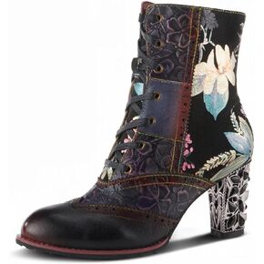 Spring Step L'Artiste Cherryla Mid Calf Booties for Women - Women's Boots with Zipper and Lace-Up Closure - Ladies Boots for Outdoor