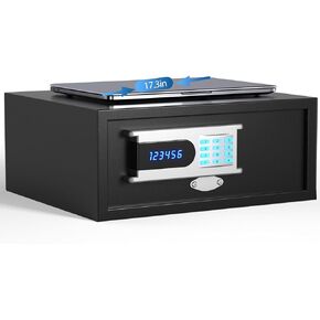 Hotel Safe Box (1.07 cu. ft.) with Audit Function, Administrator Password, Silent Mode, LED, and Backlit Keyboard for Documents, Laptop Safe for IPhone, Smart Watch