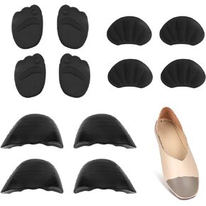 6 Pairs Shoe Filler Heel Inserts for Women,Toe Cushion Fillers Make Shoes Fit,high heel comfort pads,heel pads,Half-Size Insoles Adjust Shoe Too Big for High Heels,Flats,Casual (pointed tip 2 Pcs)