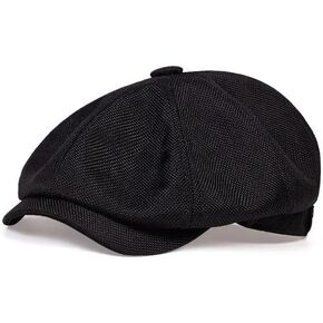Linen Men's Newsboy Flat Cap .8 Panel Ivy Cabbie Hat,Breathable Summer Gatsby Ivy Irish Fishing Hats，Paperboy Hats for Men