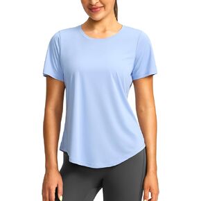 Women's Short Sleeve Workout Shirts Breathable UPF 50+ Sun Protection T-Shirts Quick Dry Gym Running Hiking Tops