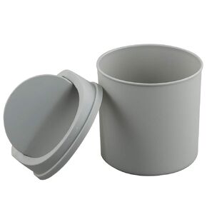2 Liter Mini Desktop Trash Can with Swing Lid Tiny Garbage Can Trash Bin (Grey)
