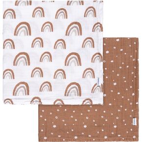 Gerber Baby Unisex 2-Pack Muslin Blanket, Retro Floral, One Size