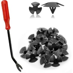 Car Hood Insulation Retainers, 50Pcs Hood Insulation Retainers Push-Type Retainer Clips with One Fastener Remover Replacement for Chrysler Jeep Dodge Ram Cherokee Grand Cherokee OEM 4878883AA and More