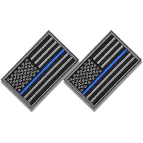 AUAUY 2PCS American Flag Patches, Tactical Patches of USA US American Flag, Hook & Loop Tactical Morale Patch Full Embroidery Military Patch for Backpacks Caps Hats Jackets Pants, Military Uniform