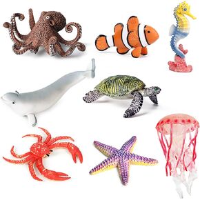 RCOMG 11PCS Prehistoric Sea Creatures Toys, Ancient Cambrian Ocean Animal Figurines Plastic Educational Marine Animal Figures for Cake Topper, School Project, Learning Toy