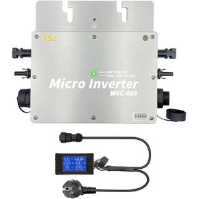 Y&H 1200W Solar Grid Tie Micro Inverter with AC Data Monitoring Display Screen Waterproof IP65 MPPT DC28-50V PV Input AC80-160V Output for 36V Solar Panel