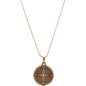 قلادة Alex and Ani Path of الرموز القابلة للتعديل للنساء، حلية بوصلة، لمسة نهائية ذهبية رافايلية، 28 بوصة، مقاس واحد (A21ENCMPSRG) in Saudi Arabia