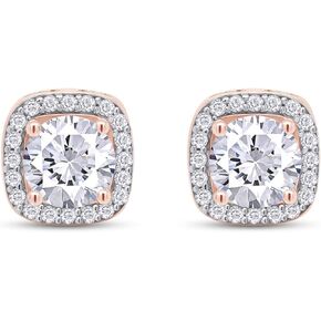 SAVEARTH DIAMONDS Moissanite Stud Earrings, 1ct DF Color Ideal Cut Lab Created Diamond 18K Gold Over Sterling Silver Earrings for Women