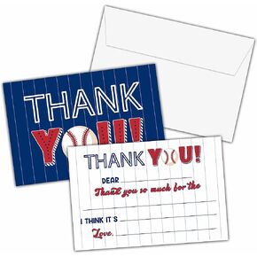 Tie Dye Thank You Cards, Rainbow Tie Dye Fill In The Blank Thank You Card, Thank You Notes for Boys Girls, Birthday Party Favors Supplies (20 Set of Cards with Envelopes) - B10
