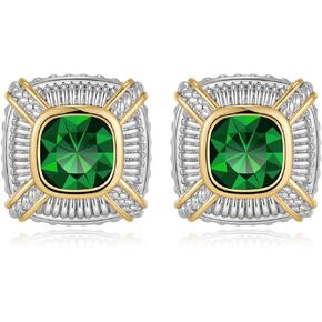 LILIE&WHITE Two Tone Stud Earrings For Women Boho Earrings Bohemian Earrings Gold Stud Earrings Fashion Earrings Gift Earrings Shiny Crystal Earrings