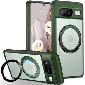 حافظة مغناطيسية لهاتف Google Pixel 8 متوافقة مع Magsafe [مسند غير مرئي] غطاء TPU نحيف مقاوم للصدمات جراب هاتف واقٍ خلفي شفاف غير لامع لهاتف Pixel 8 5G (شفاف متجمد)