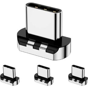 Magnetic Connector Tips Head 24 Pins for USB-C Android Devices (4 Pack), only Compatible 100W Magnetic USB-C Adapter USB 3.1