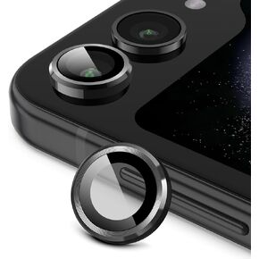 JETech Camera Lens Protector for Samsung Galaxy Z Flip 5, 9H Tempered Glass Metal Individual Ring Cover, HD Clear, 2-Pack (Graphite)