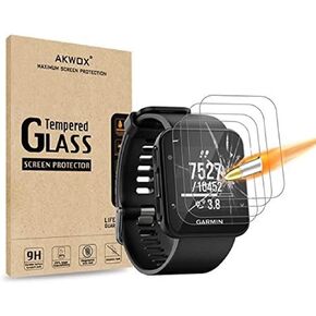 (Pack of 4) Compatible with for Garmin Forerunner 35 Screen Protector, Akwox [0.3mm 2.5D High Definition 9H] [Anti-Bubble] Tempered Glass Screen Protector for Garmin Forerunner 35