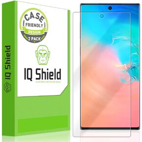 واقي شاشة IQShield متوافق مع هاتف Samsung Galaxy Note 10+ Plus (Note 10+ 5G، شاشة 6.8 بوصة) (عبوتان) (صديق للحافظة) طبقة TPU شفافة مضادة للفقاعات in Kuwait