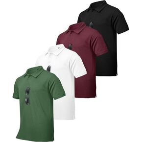 ZITY 4 Pack Men's Polo Shirt Short Sleeve Athletic Performance Tactical Shirts for Men Outdoor Sport Work T-shirt