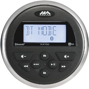 Marine Audio MA100 AM/FM/USB Compact Bluetooth Stereo with App Control; IPX6 Waterproof; AM/FM Tuner; Daylight-readable Segmented LCD Display; LED Backlit Buttons; UV Resistant; 160W (Renewed)