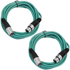 Seismic Audio - SAXLX-10-2 Pack of 10' XLR Male to XLR Female Patch Cables - Balanced - 10 Foot Patch Cord - Blue and Blue