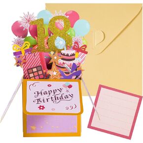 Happy 1st Birthday Pop Up Card, 3D Birthday Pop Up Greeting Card for Daughter Son with Envelopes, Unique Handmade Foldable Party Decoration Supplies